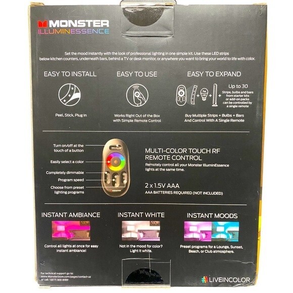 Monster Illuminessence 3-led Strip Mood Light Kit - Picture 2 of 4
